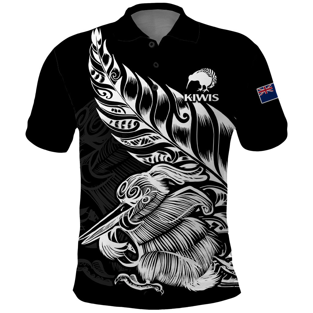 New Zealand Kiwi Rugby Polo Shirt LT9 Black - Polynesian Pride