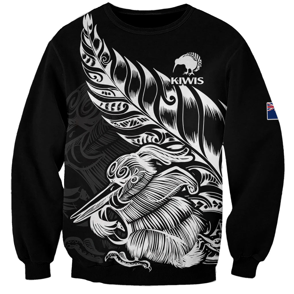 New Zealand Kiwi Rugby Sweatshirt LT9 Unisex Black - Polynesian Pride