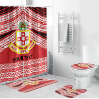 Personalised Kolisi Tonga College Atele Bathroom Set Polynesian Ngatu Tribal LT9 Bathroom Set (4 pcs) Red - Polynesian Pride