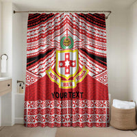 Personalised Kolisi Tonga College Atele Bathroom Set Polynesian Ngatu Tribal LT9 Shower Curtain Only Red - Polynesian Pride