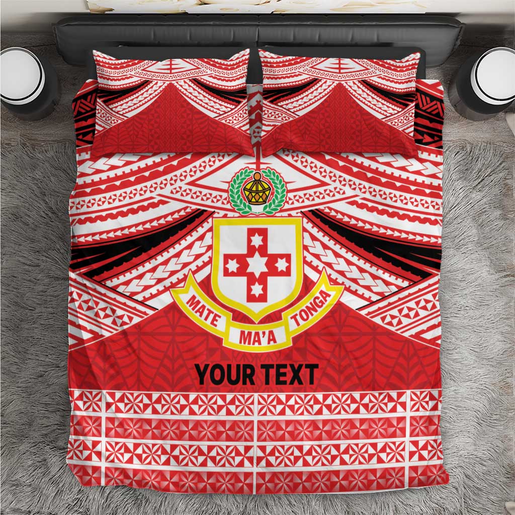 Personalised Kolisi Tonga College Atele Bedding Set Polynesian Ngatu Tribal LT9 Red - Polynesian Pride