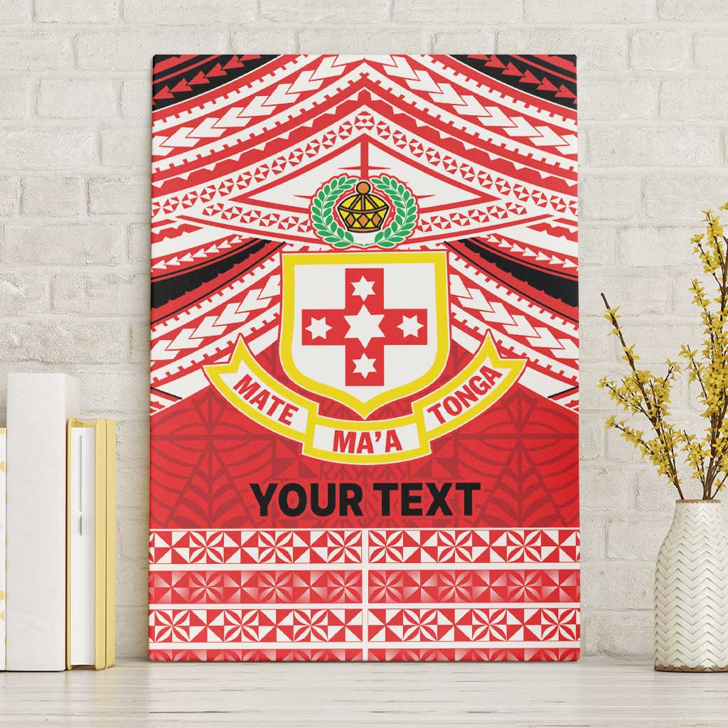 Personalised Kolisi Tonga College Atele Canvas Wall Art Polynesian Ngatu Tribal LT9 Without Frame Red - Polynesian Pride