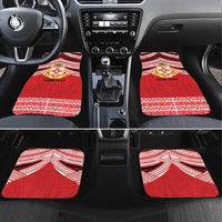 Personalised Kolisi Tonga College Atele Car Mats Polynesian Ngatu Tribal LT9 Set 4pcs Red - Polynesian Pride