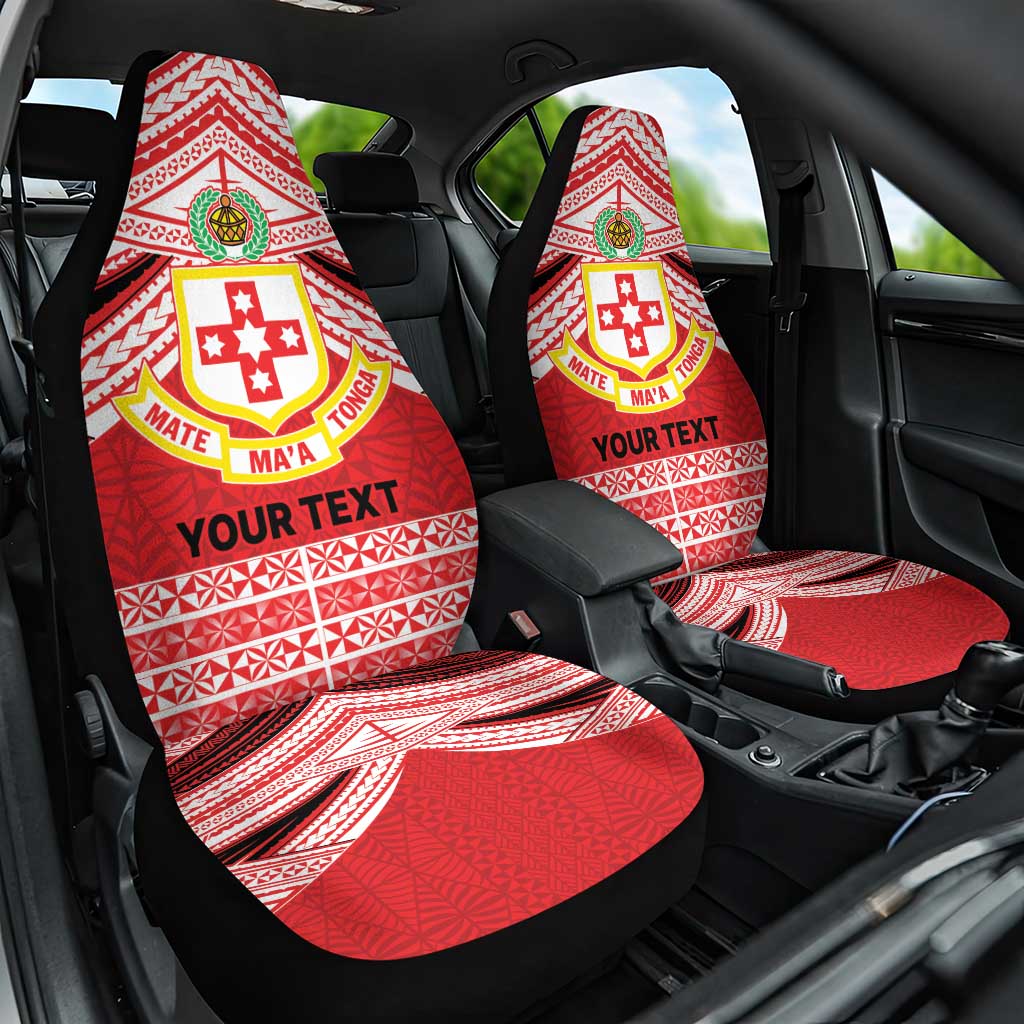 Personalised Kolisi Tonga College Atele Car Seat Cover Polynesian Ngatu Tribal LT9 One Size Red - Polynesian Pride
