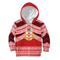Personalised Kolisi Tonga College Atele Kid Hoodie Polynesian Ngatu Tribal LT9 Hoodie Red - Polynesian Pride