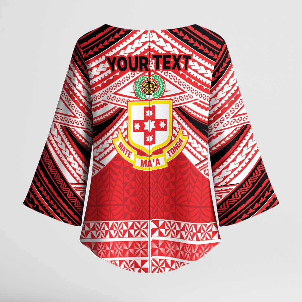 Personalised Kolisi Tonga College Atele Kimono Sleeve Blouse Polynesian Ngatu Tribal LT9 - Polynesian Pride