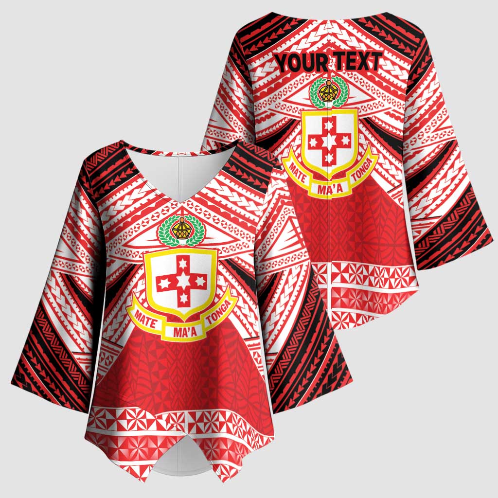 Personalised Kolisi Tonga College Atele Kimono Sleeve Blouse Polynesian Ngatu Tribal LT9 - Polynesian Pride
