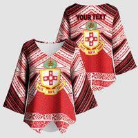 Personalised Kolisi Tonga College Atele Kimono Sleeve Blouse Polynesian Ngatu Tribal LT9 - Polynesian Pride