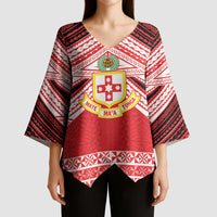 Personalised Kolisi Tonga College Atele Kimono Sleeve Blouse Polynesian Ngatu Tribal LT9 - Polynesian Pride