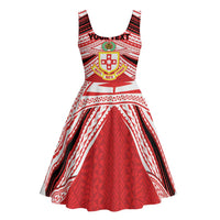 Personalised Kolisi Tonga College Atele Midi Dress Polynesian Ngatu Tribal LT9 - Polynesian Pride