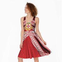 Personalised Kolisi Tonga College Atele Midi Dress Polynesian Ngatu Tribal LT9 - Polynesian Pride