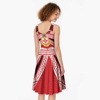 Personalised Kolisi Tonga College Atele Midi Dress Polynesian Ngatu Tribal LT9 - Polynesian Pride