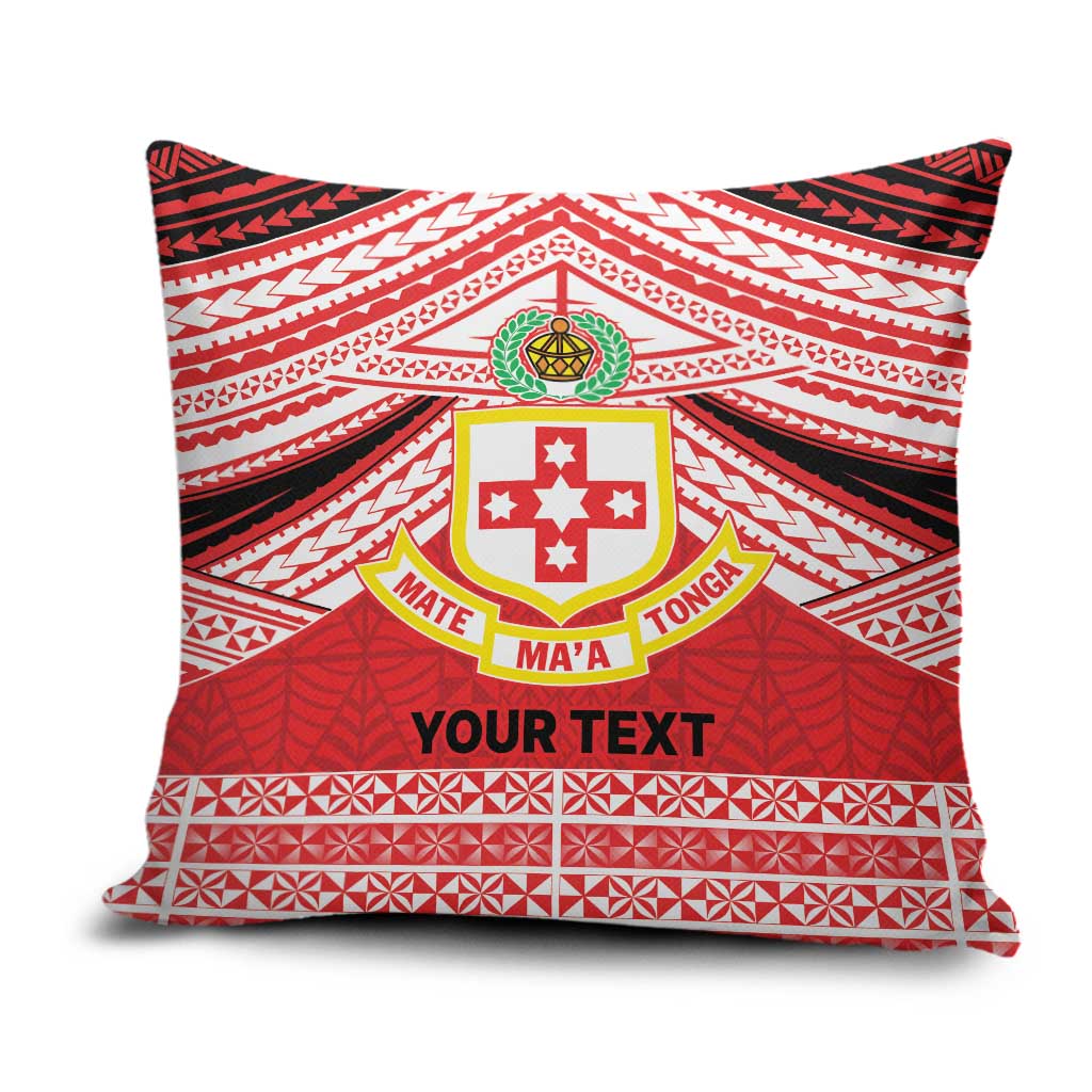 Personalised Kolisi Tonga College Atele Pillow Cover Polynesian Ngatu Tribal LT9 Red - Polynesian Pride