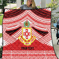 Personalised Kolisi Tonga College Atele Quilt Polynesian Ngatu Tribal LT9 Red - Polynesian Pride
