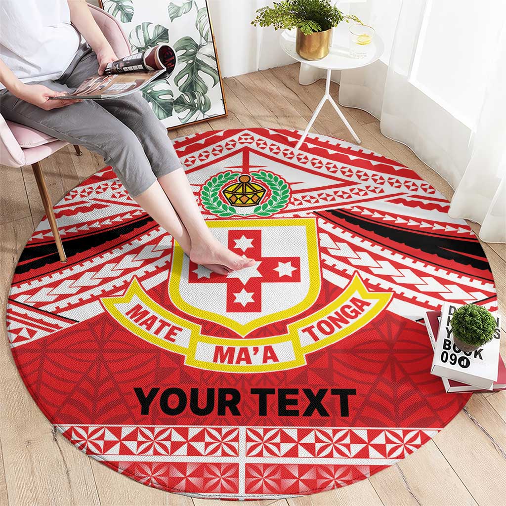 Personalised Kolisi Tonga College Atele Round Carpet Polynesian Ngatu Tribal LT9 - Polynesian Pride