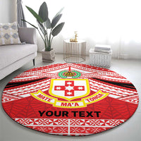 Personalised Kolisi Tonga College Atele Round Carpet Polynesian Ngatu Tribal LT9 - Polynesian Pride