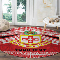 Personalised Kolisi Tonga College Atele Round Carpet Polynesian Ngatu Tribal LT9 - Polynesian Pride