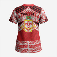 Personalised Kolisi Tonga College Atele Scrub Top Polynesian Ngatu Tribal LT9 - Polynesian Pride
