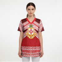 Personalised Kolisi Tonga College Atele Scrub Top Polynesian Ngatu Tribal LT9 - Polynesian Pride