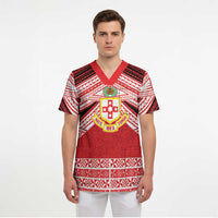 Personalised Kolisi Tonga College Atele Scrub Top Polynesian Ngatu Tribal LT9 - Polynesian Pride
