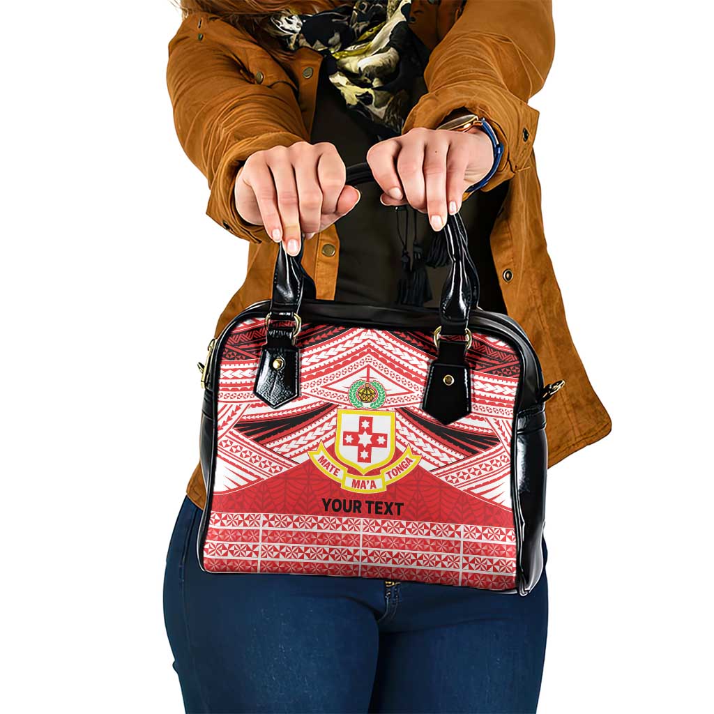 Personalised Kolisi Tonga College Atele Shoulder Handbag Polynesian Ngatu Tribal LT9 One Size Red - Polynesian Pride