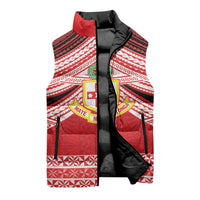 Personalised Kolisi Tonga College Atele Sleeveless Puffer Jacket Polynesian Ngatu Tribal LT9 - Polynesian Pride