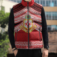 Personalised Kolisi Tonga College Atele Sleeveless Puffer Jacket Polynesian Ngatu Tribal LT9 - Polynesian Pride