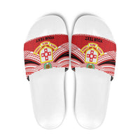 Personalised Kolisi Tonga College Atele Slide Sandals Polynesian Ngatu Tribal LT9 Red - Polynesian Pride