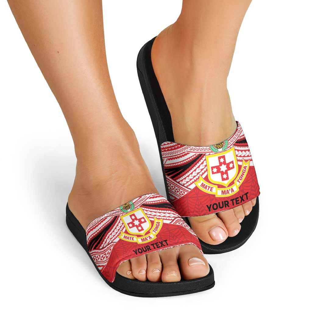 Personalised Kolisi Tonga College Atele Slide Sandals Polynesian Ngatu Tribal LT9 - Polynesian Pride