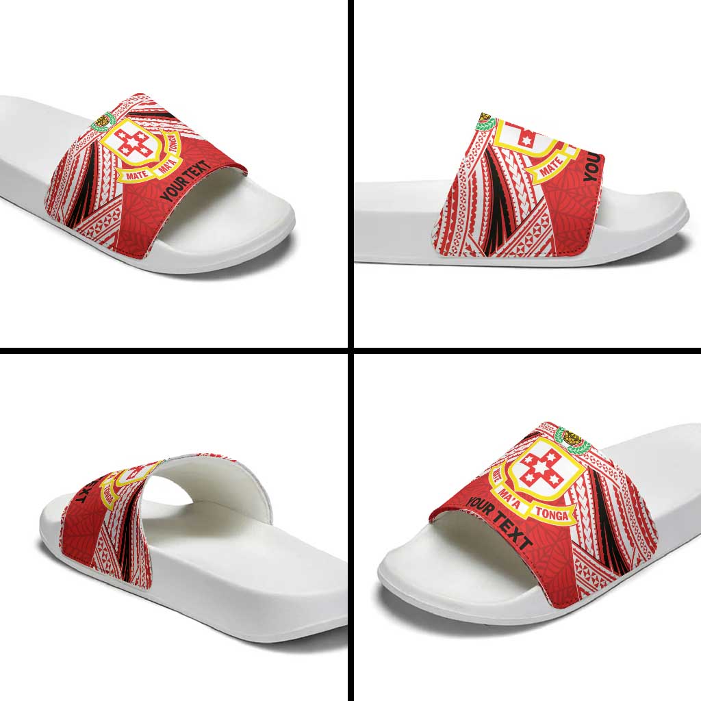 Personalised Kolisi Tonga College Atele Slide Sandals Polynesian Ngatu Tribal LT9 - Polynesian Pride