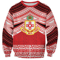 Personalised Kolisi Tonga College Atele Sweatshirt Polynesian Ngatu Tribal LT9 Unisex Red - Polynesian Pride