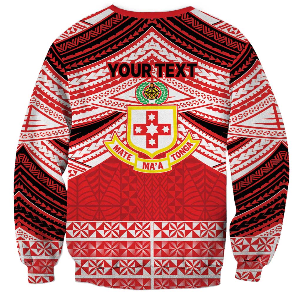 Personalised Kolisi Tonga College Atele Sweatshirt Polynesian Ngatu Tribal LT9 - Polynesian Pride