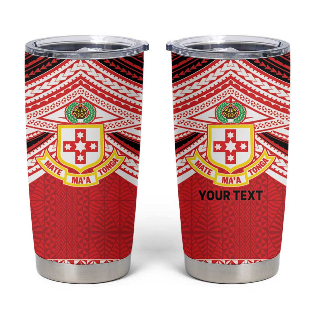 Personalised Kolisi Tonga College Atele Tumbler Cup Polynesian Ngatu Tribal LT9 Red - Polynesian Pride
