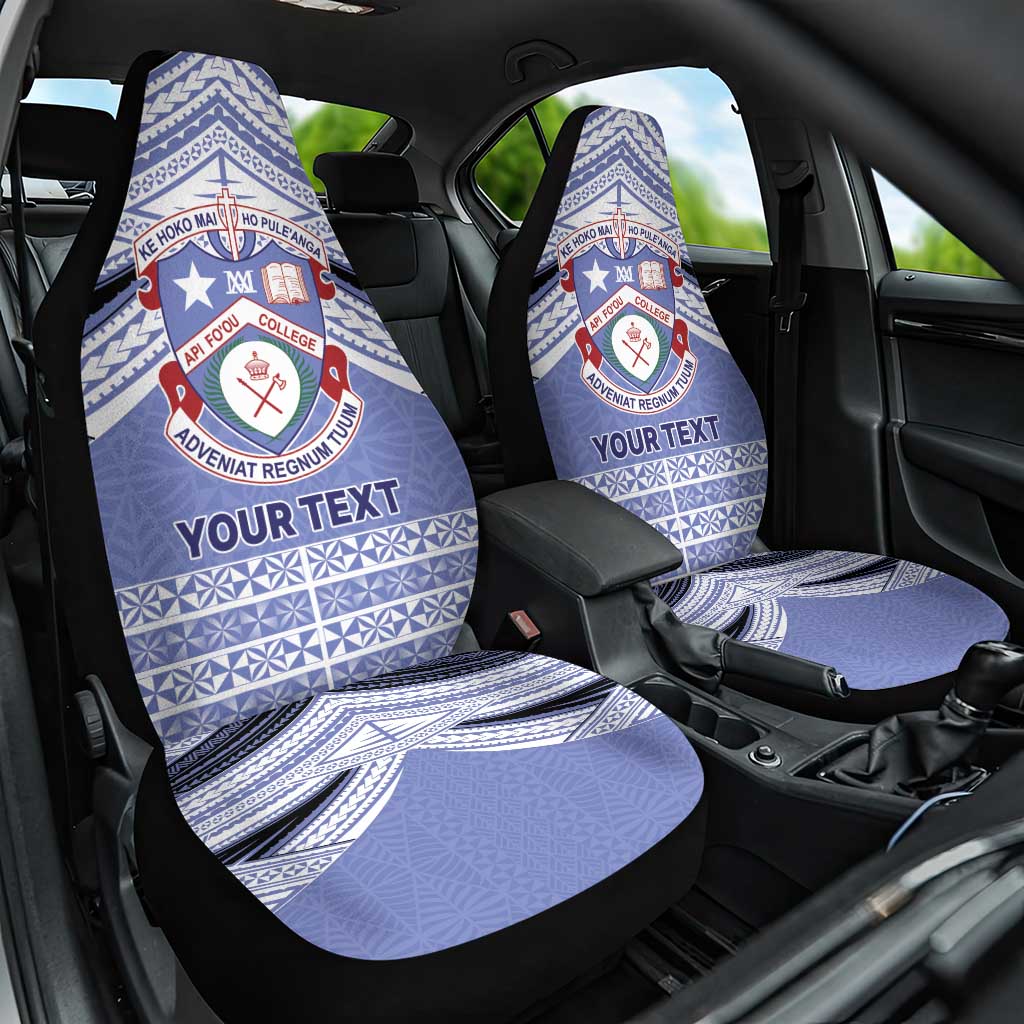 Personalised Tonga Apifoou College Car Seat Cover Polynesian Ngatu Tribal LT9 One Size Blue - Polynesian Pride