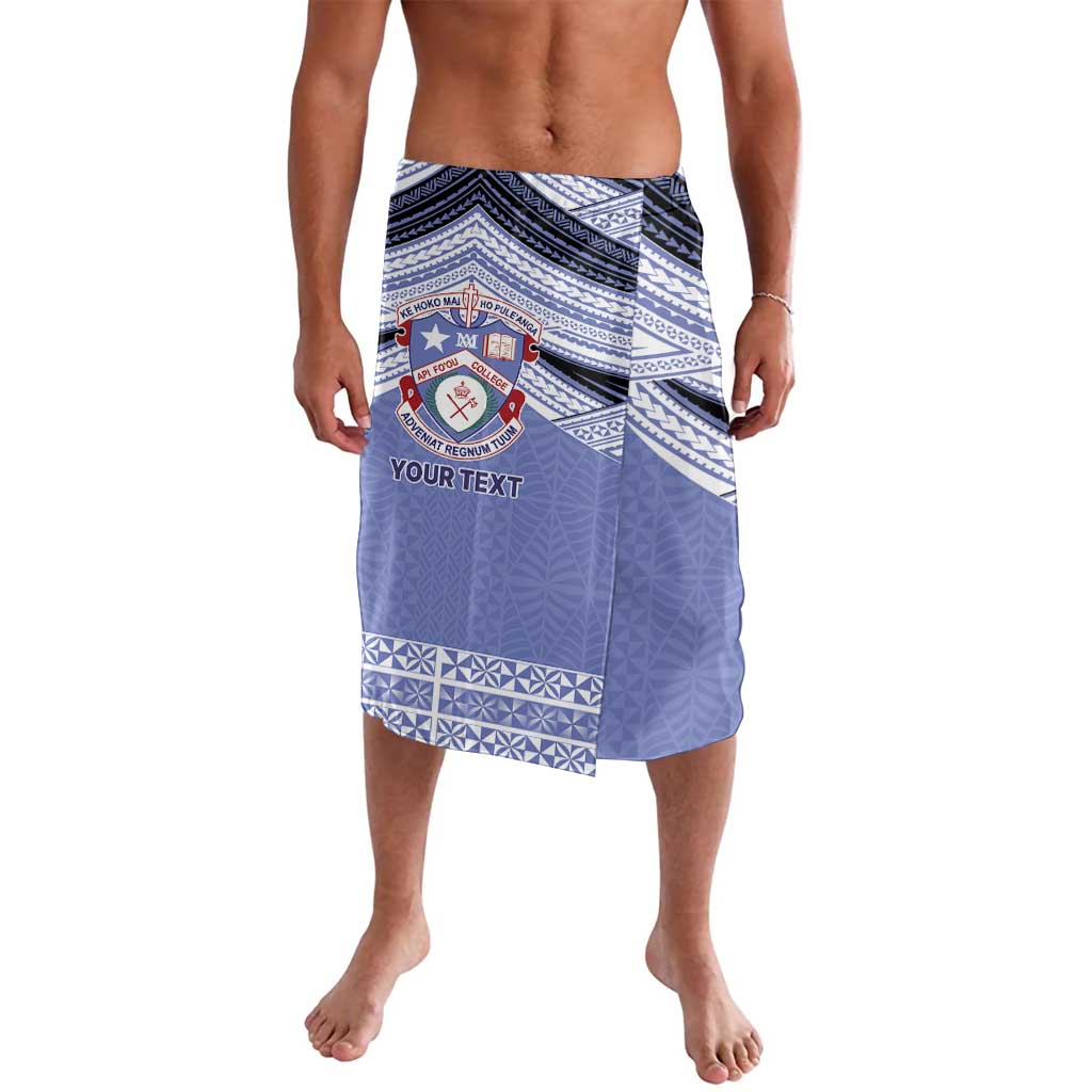 Personalised Tonga Apifoou College Lavalava Polynesian Ngatu Tribal LT9 Blue - Polynesian Pride