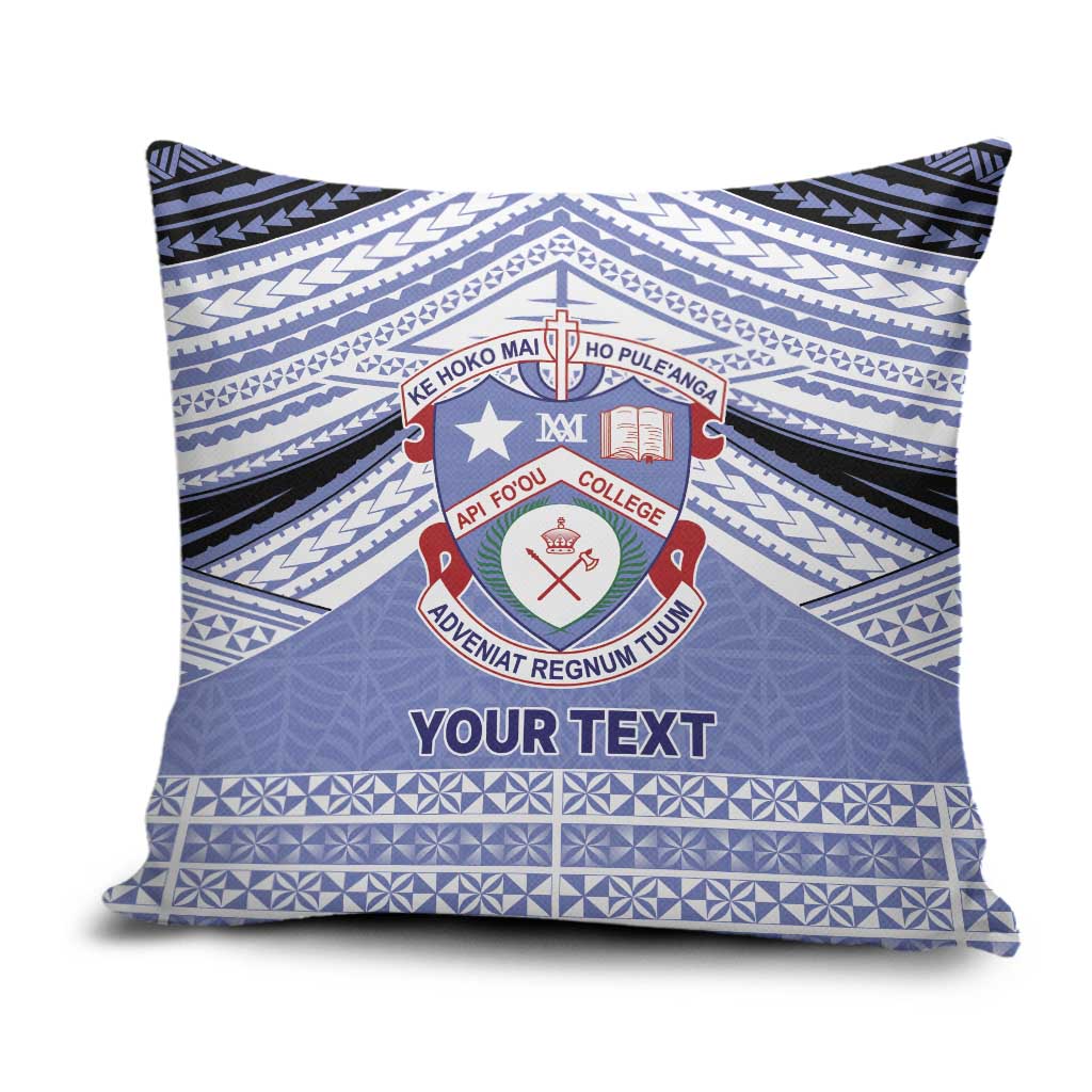Personalised Tonga Apifoou College Pillow Cover Polynesian Ngatu Tribal LT9 Blue - Polynesian Pride
