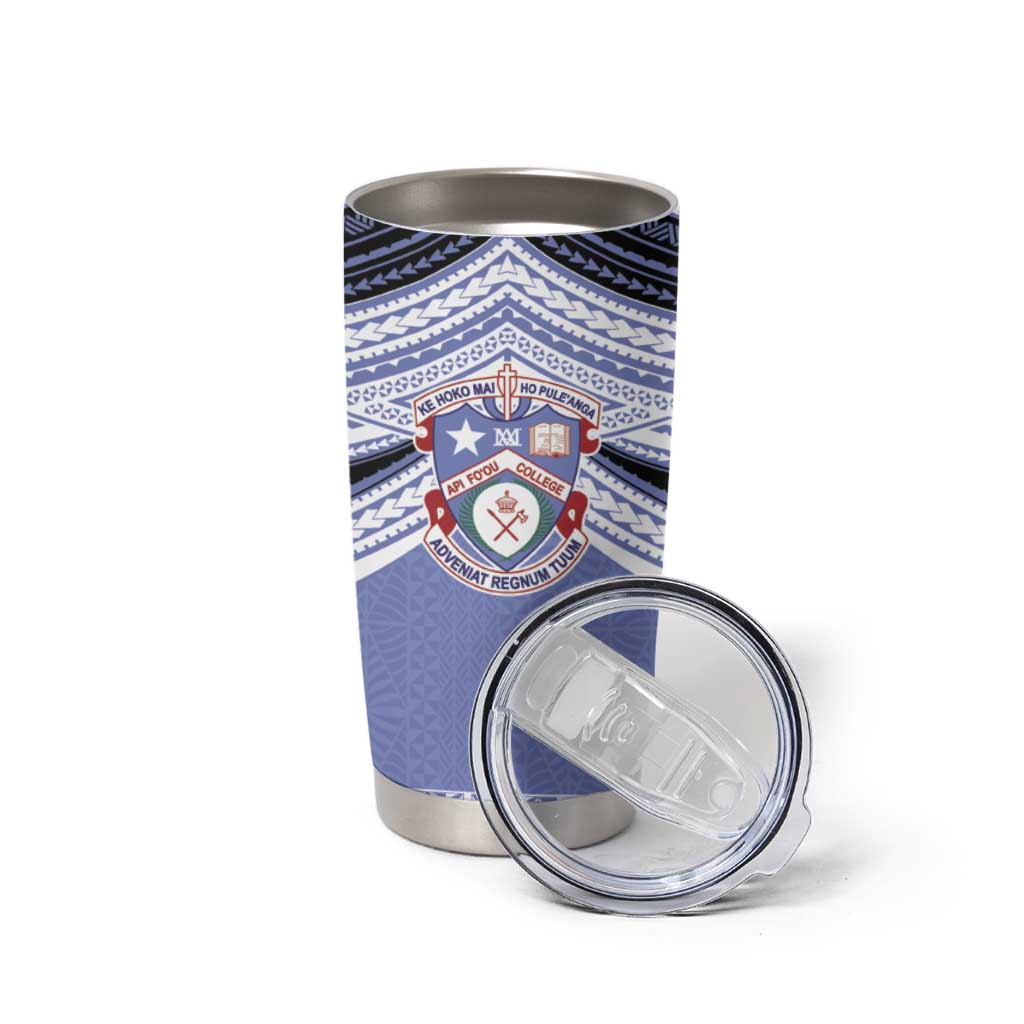 Personalised Tonga Apifoou College Tumbler Cup Polynesian Ngatu Tribal LT9 - Polynesian Pride
