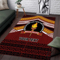 Personalised Tonga Beulah College Area Rug Polynesian Ngatu Tribal LT9 Red - Polynesian Pride
