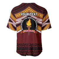 Personalised Tonga Beulah College Baseball Jersey Polynesian Ngatu Tribal LT9 - Polynesian Pride