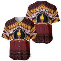 Personalised Tonga Beulah College Baseball Jersey Polynesian Ngatu Tribal LT9 - Polynesian Pride