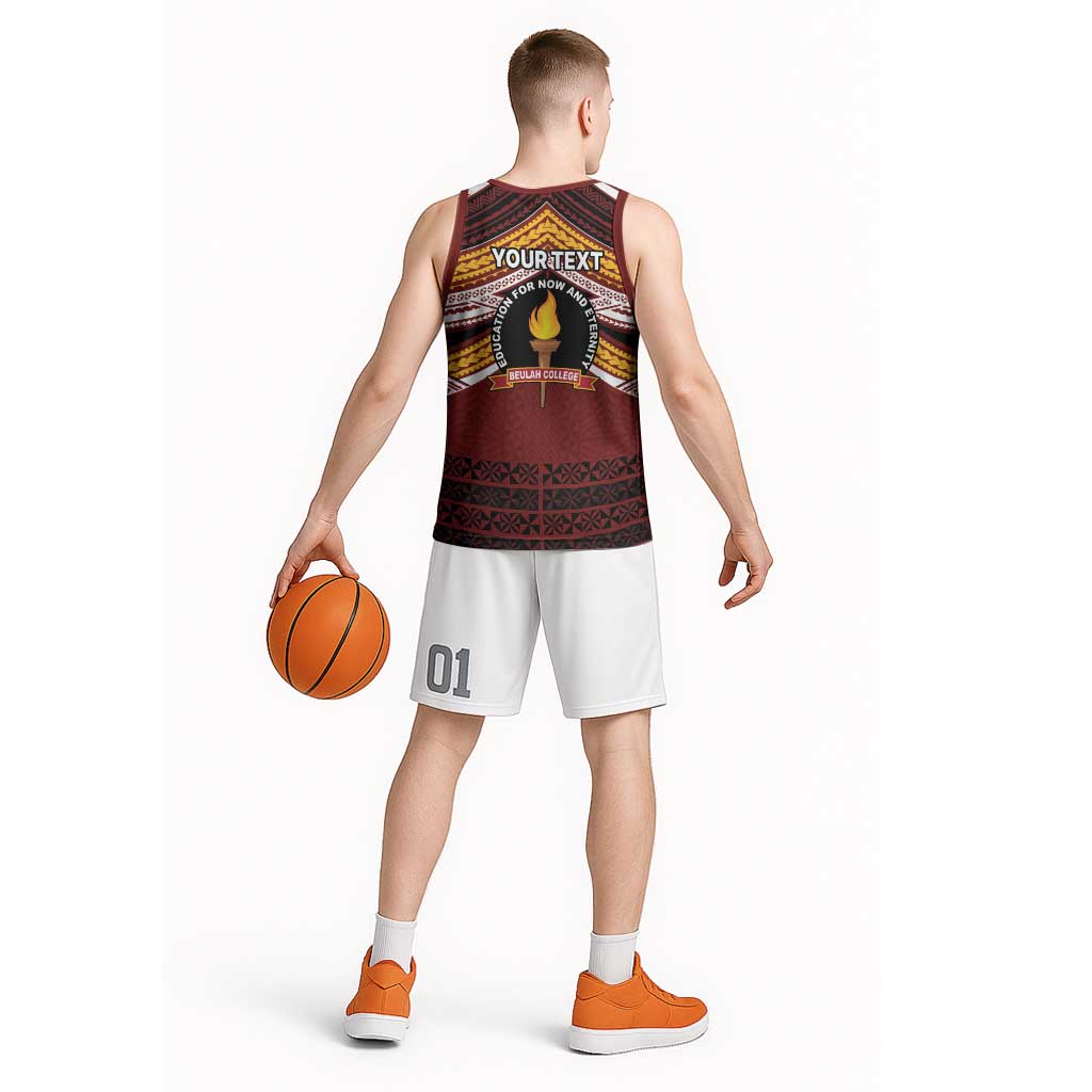 Personalised Tonga Beulah College Basketball Jersey Polynesian Ngatu Tribal LT9 - Polynesian Pride