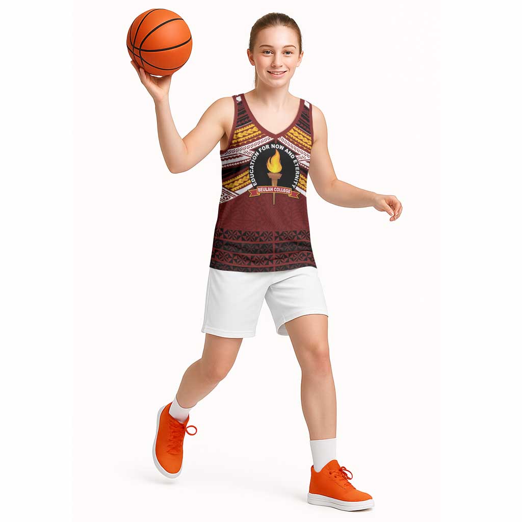 Personalised Tonga Beulah College Basketball Jersey Polynesian Ngatu Tribal LT9 - Polynesian Pride