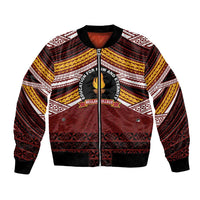 Personalised Tonga Beulah College Bomber Jacket Polynesian Ngatu Tribal LT9 Unisex Red - Polynesian Pride