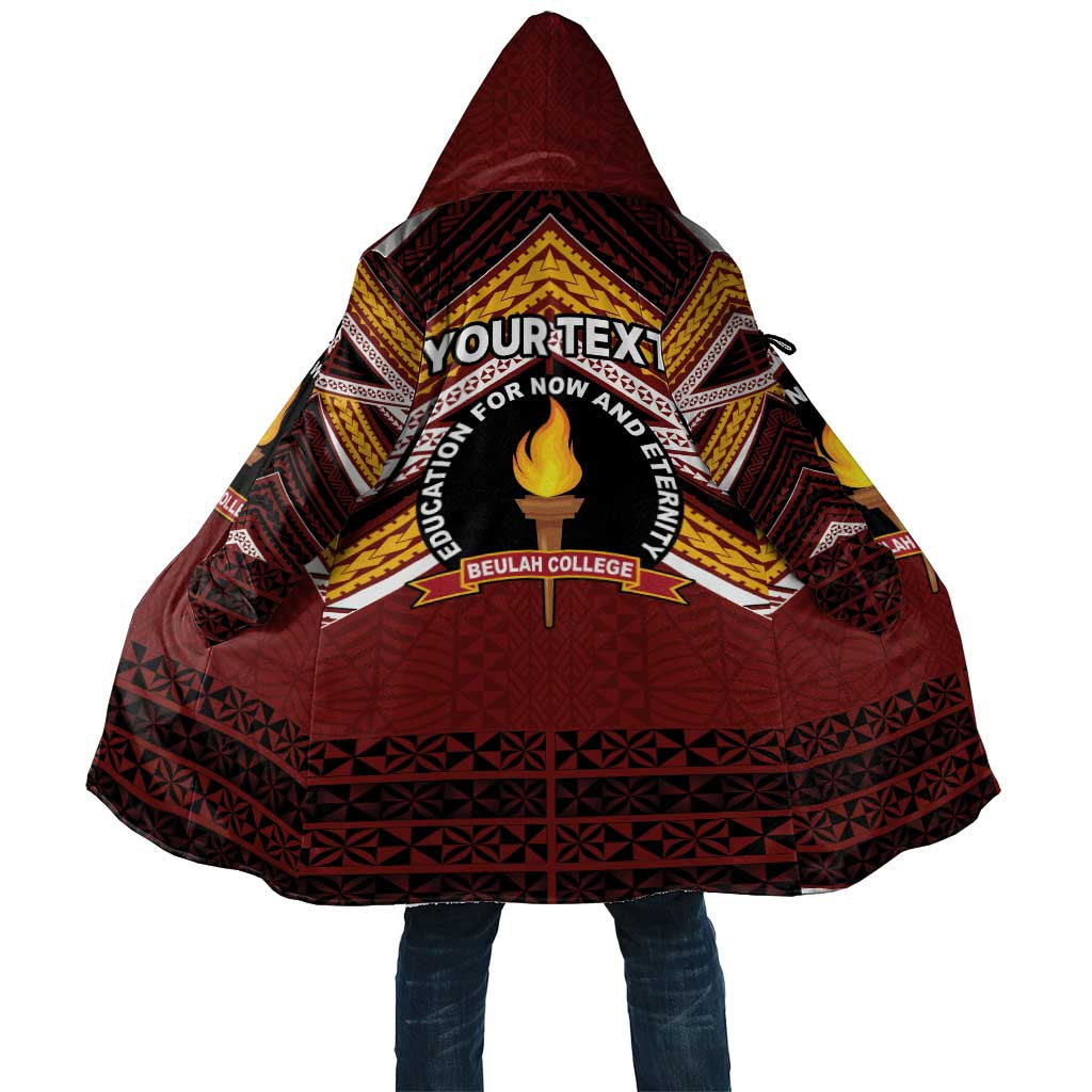 Personalised Tonga Beulah College Cloak Polynesian Ngatu Tribal LT9 Unisex Red - Polynesian Pride