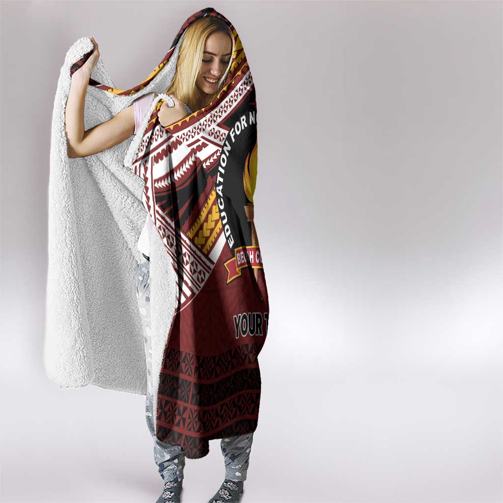 Personalised Tonga Beulah College Hooded Blanket Polynesian Ngatu Tribal LT9 - Polynesian Pride