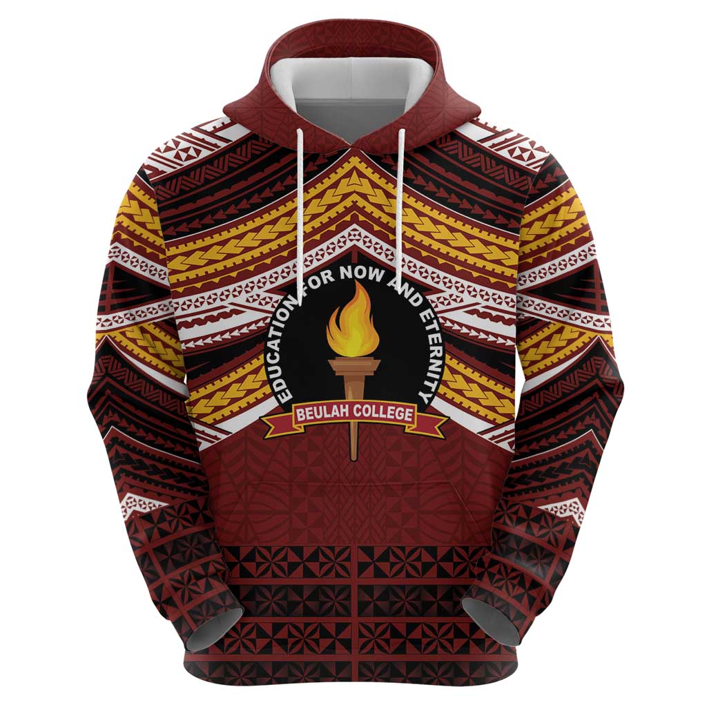 Personalised Tonga Beulah College Hoodie Polynesian Ngatu Tribal LT9 - Polynesian Pride