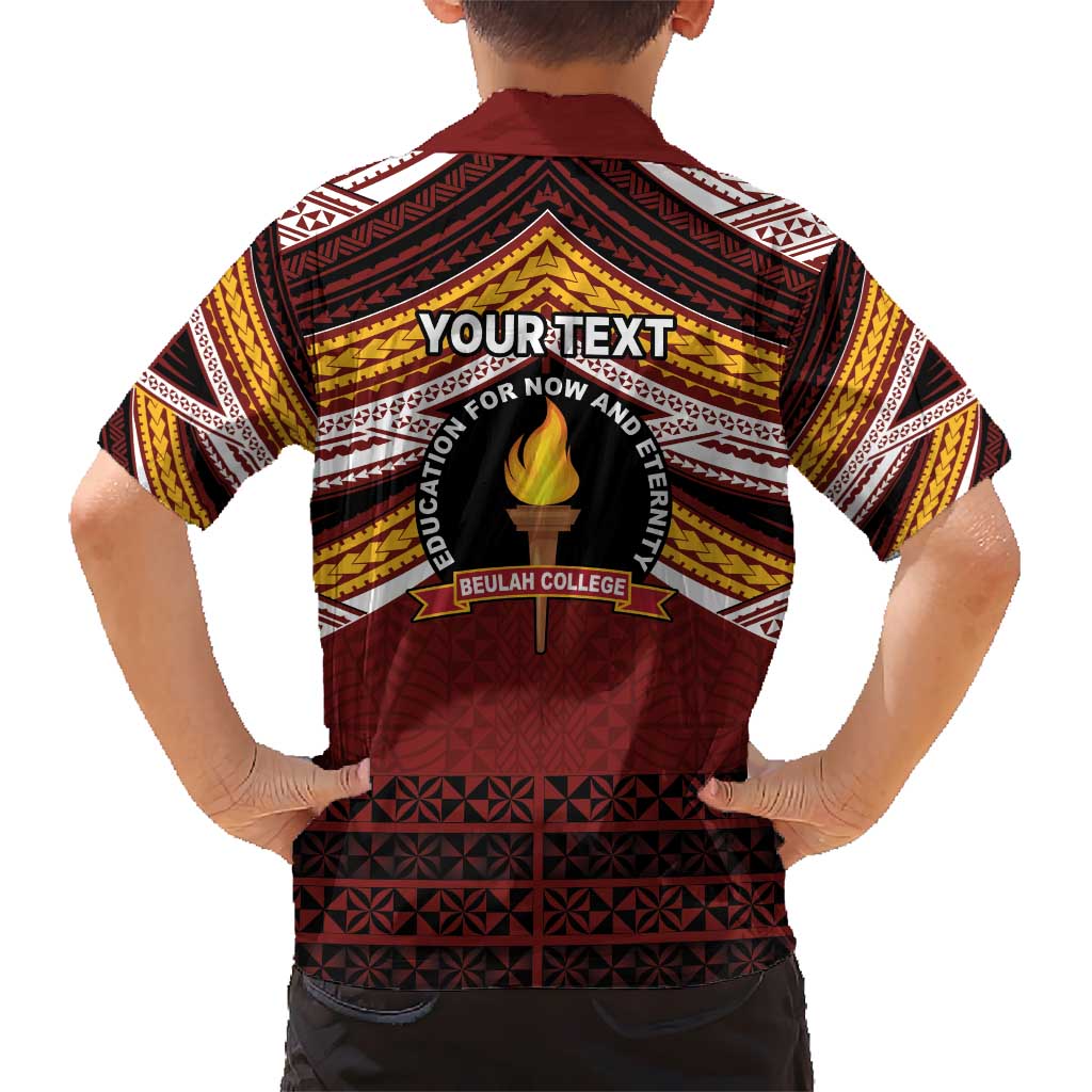 Personalised Tonga Beulah College Kid Hawaiian Shirt Polynesian Ngatu Tribal LT9 - Polynesian Pride