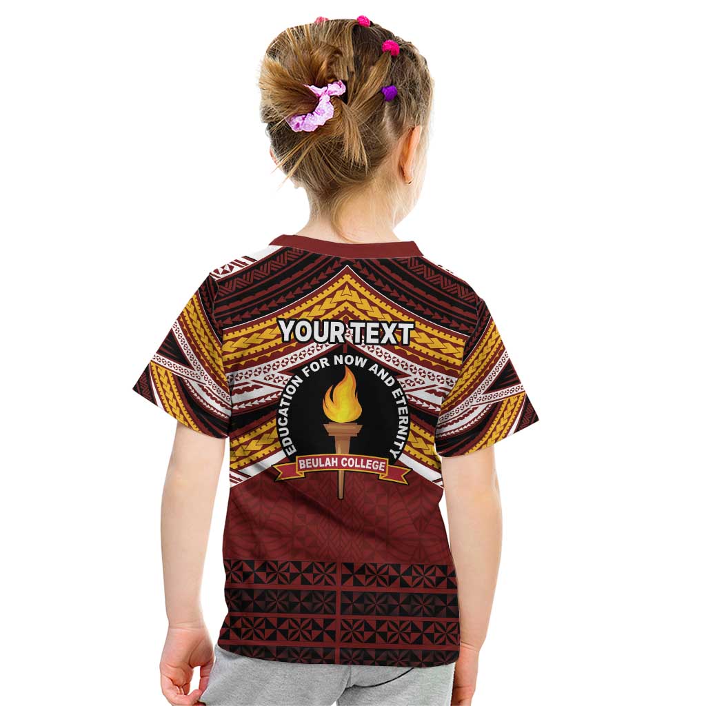 Personalised Tonga Beulah College Kid T Shirt Polynesian Ngatu Tribal LT9 - Polynesian Pride