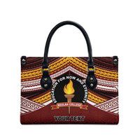 Personalised Tonga Beulah College Leather Bag Polynesian Ngatu Tribal LT9 - Polynesian Pride