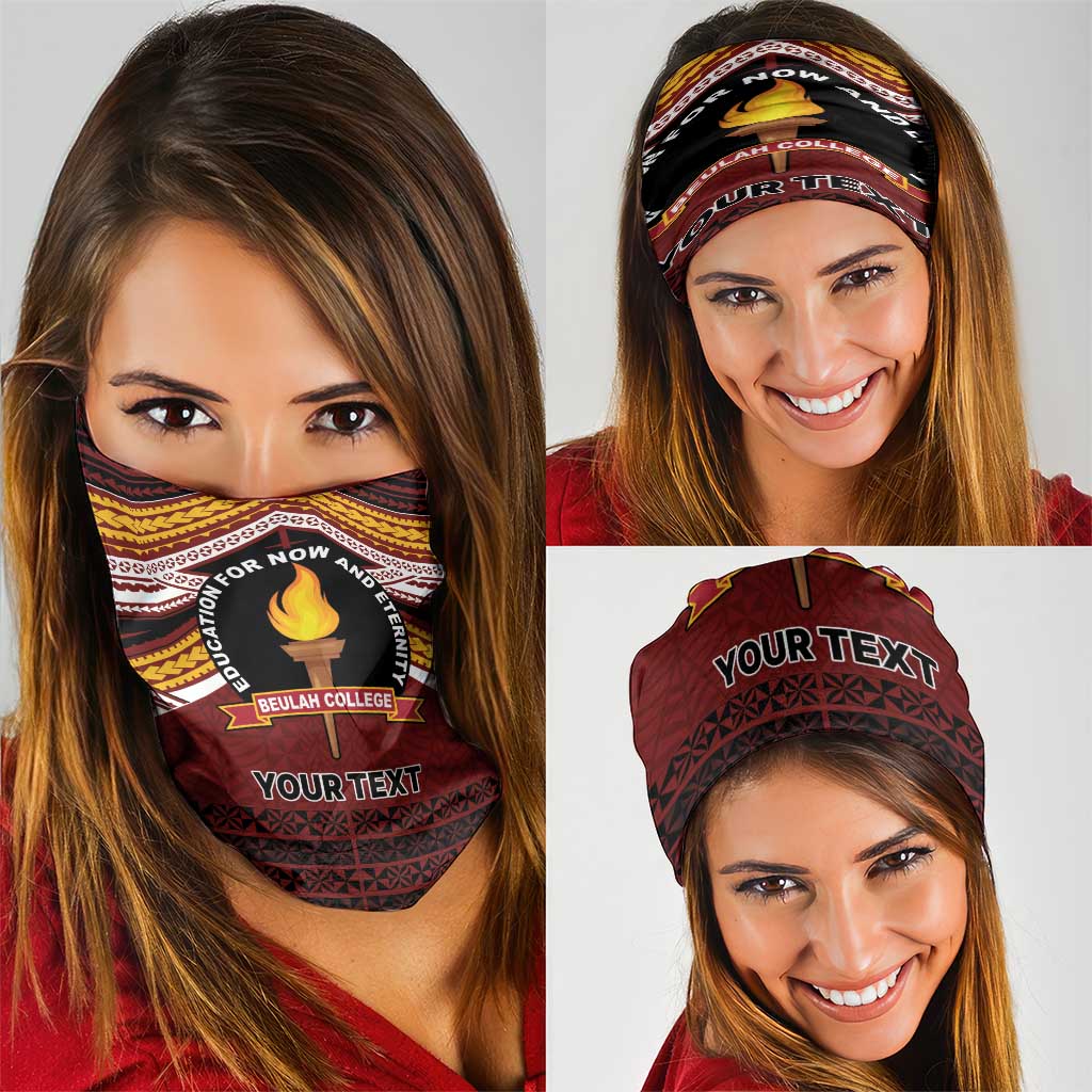 Personalised Tonga Beulah College Neck Gaiter Polynesian Ngatu Tribal LT9 - Polynesian Pride
